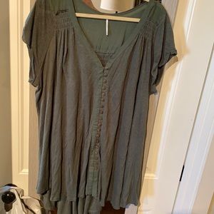 Free People tunic top, forest green